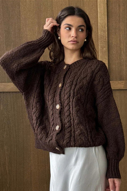 Cable Knit Crewneck Sweater