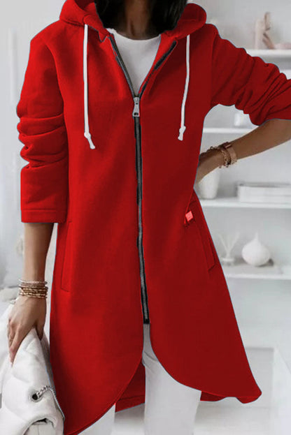 Juliana Color Zip Up Hooded Coat