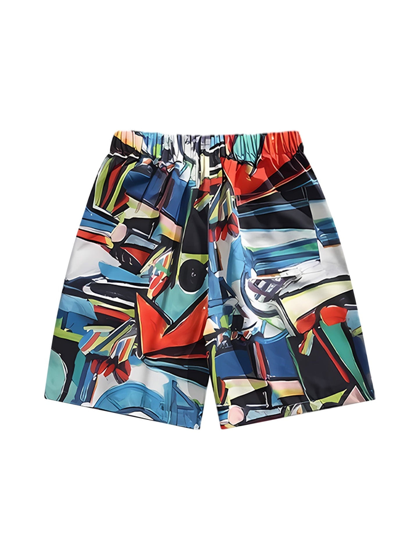 Retro Graphic Print Two-piece Set