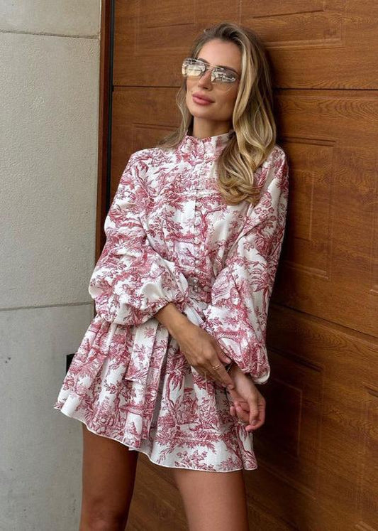 -inspired Puff Sleeve A-line Mini Dress