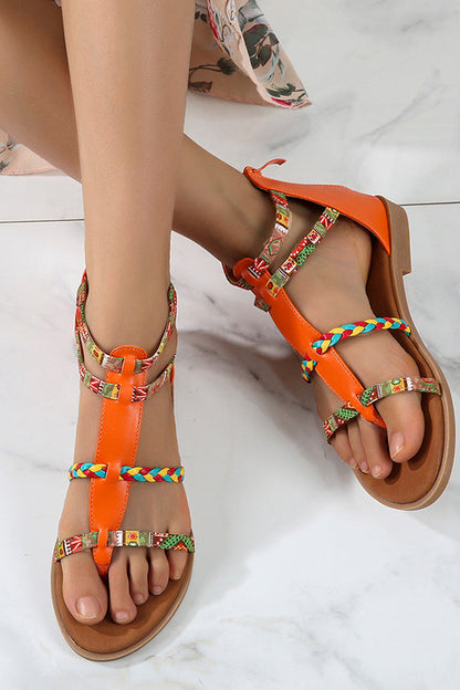 Style Patchwork Flat Sandals