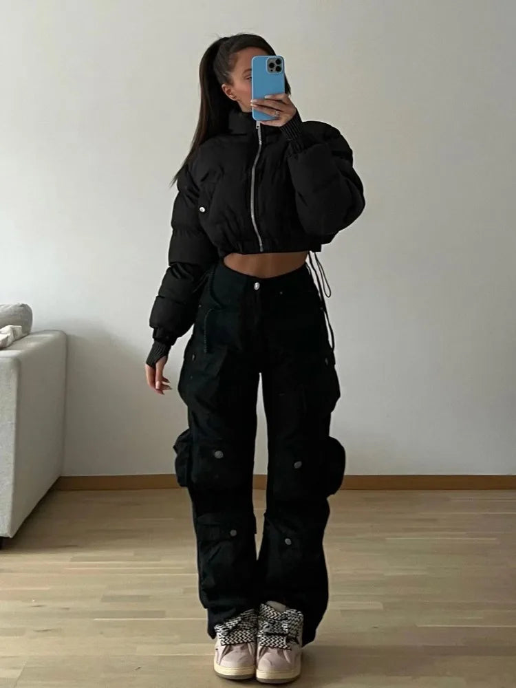 Multiple Pockets Cargo Pants for Loose High Waist Sweatpants ’s Baggy Pant Woman Trousers