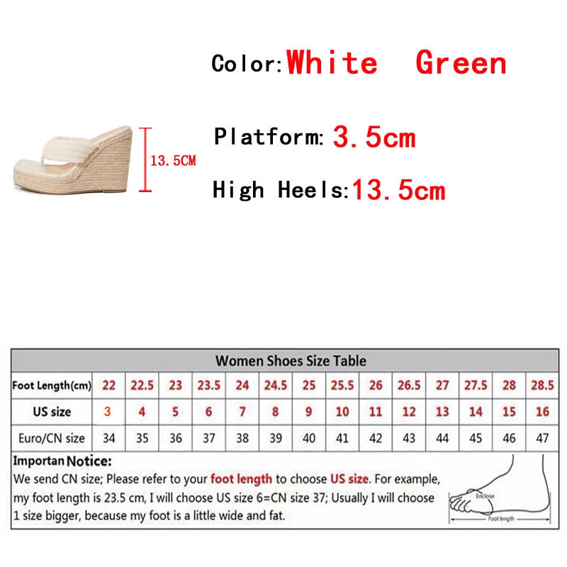 Liyke Green Corduroy Narrow Band 13.5cm Wedges Heels Slippers – Stylish Open Toe Platform Sandals for ’s Summer Dress Shoes