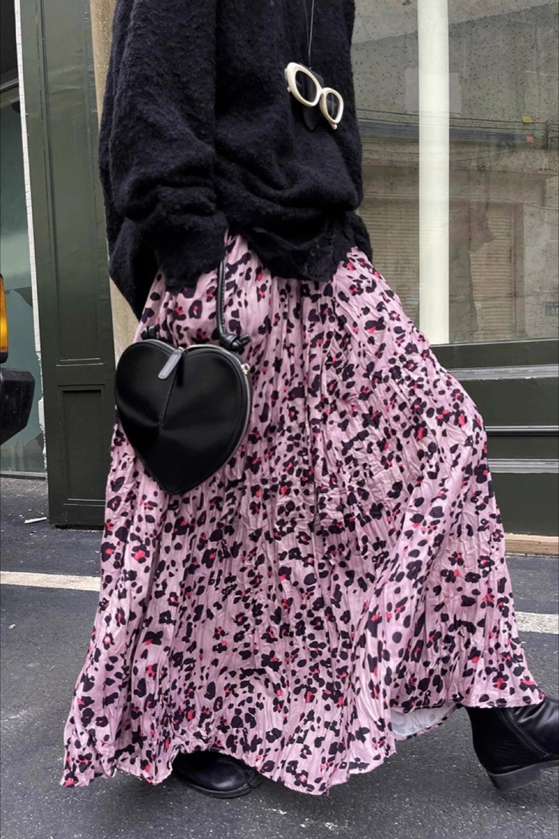 Leopard Midi Flare Skirt