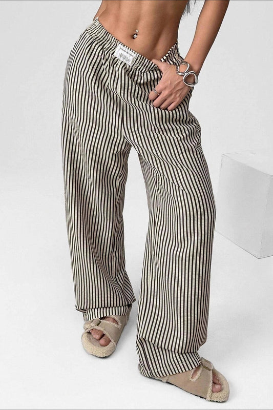 High Waist Striped Pants