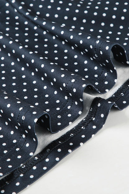 Black and White Polka Dot Sleeveless A-line Mini Dress