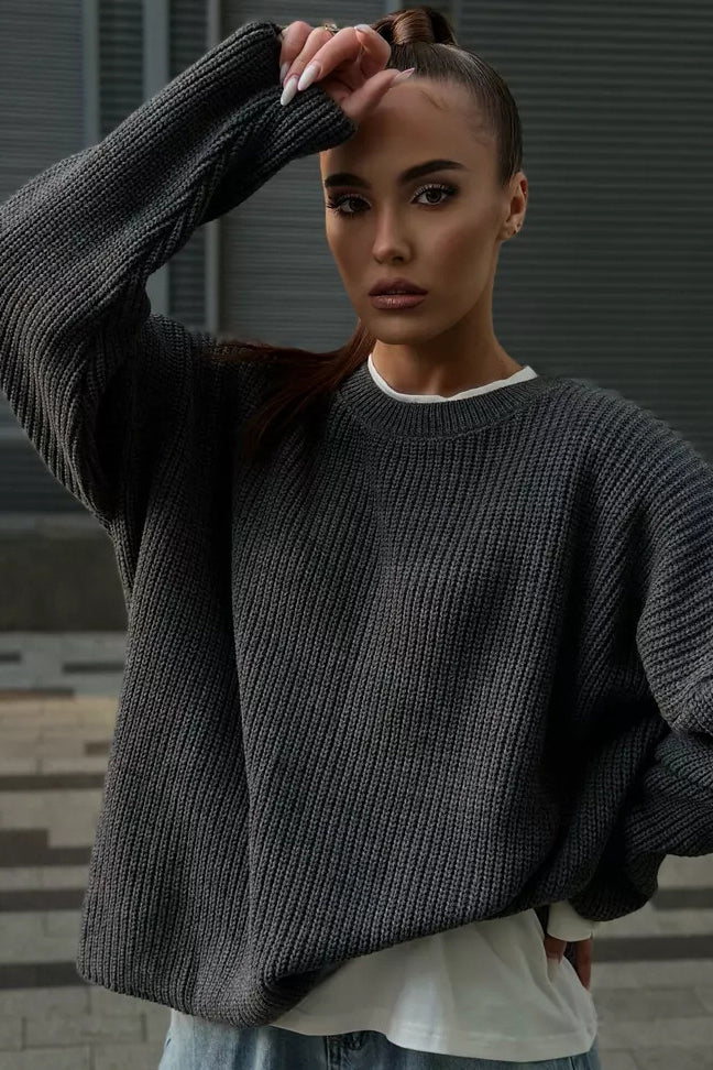 Knit Crewneck Pullover Sweater