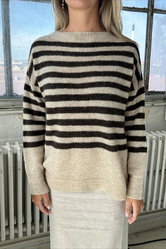 Striped Loose Slouchy Knit Sweater