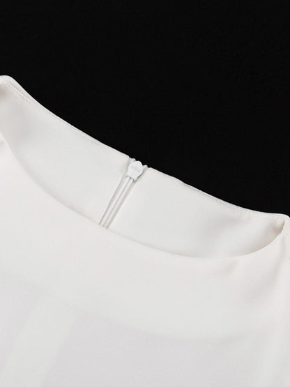 Bodycon Long Sleeves Color Split-joint Zipper Round-neck Mini Dresses