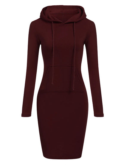 Hooded Collar Kangaroo Pocket Sweat Dress Mini Dresses Woman Long Sleeve Clothing Tunic Robe – Long Sleeve Hooded Collar Kangaroo Pocket Sweat Dress Mini Dresses Woman Clothing Tunic Robe
