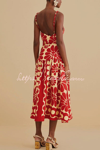 Vivid Dreams Unique Print Slip Midi Dress