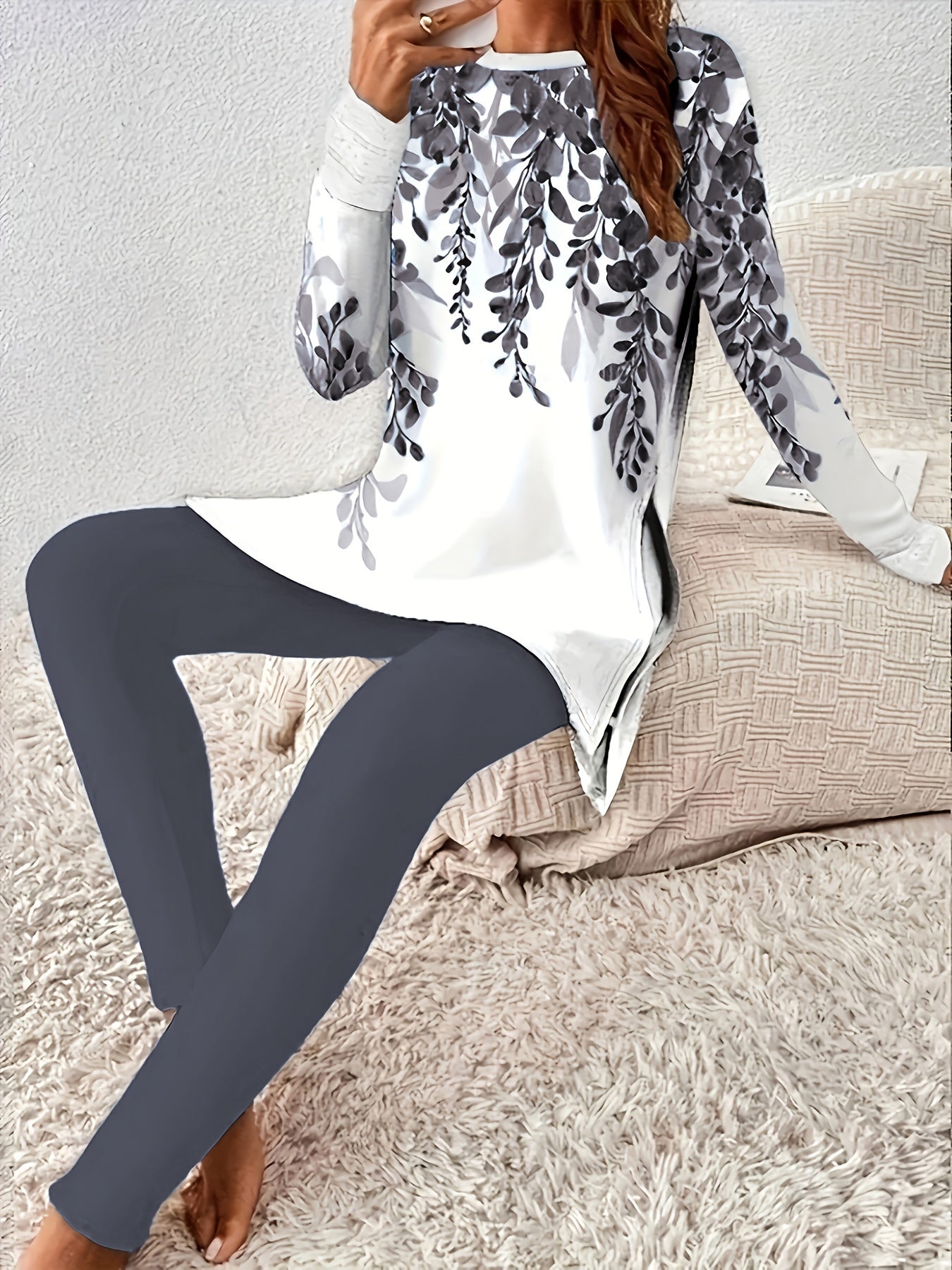 Lace-trimmed Two-piece Set