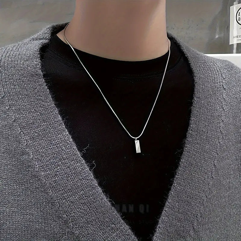 Stainless Steel Snake Bone Pendant Necklace
