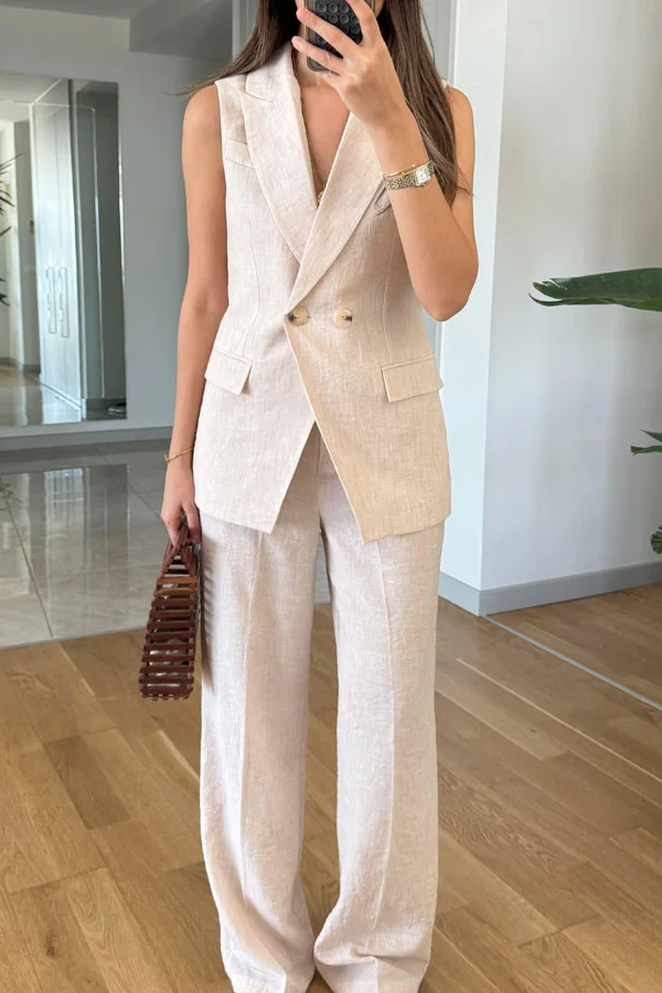Lapel Vest \u0026 Pants Two-piece Set