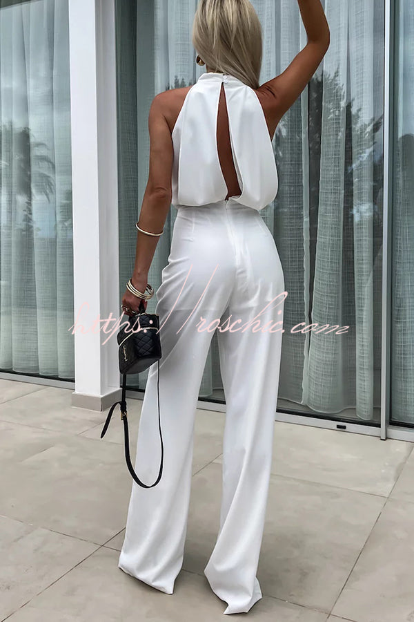 Fashionable Color Sleeveless Hollow Slim Fit Jumpsuit