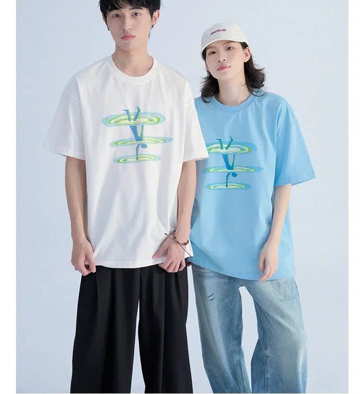 T-shirt With Tumbling Man Silhouette
