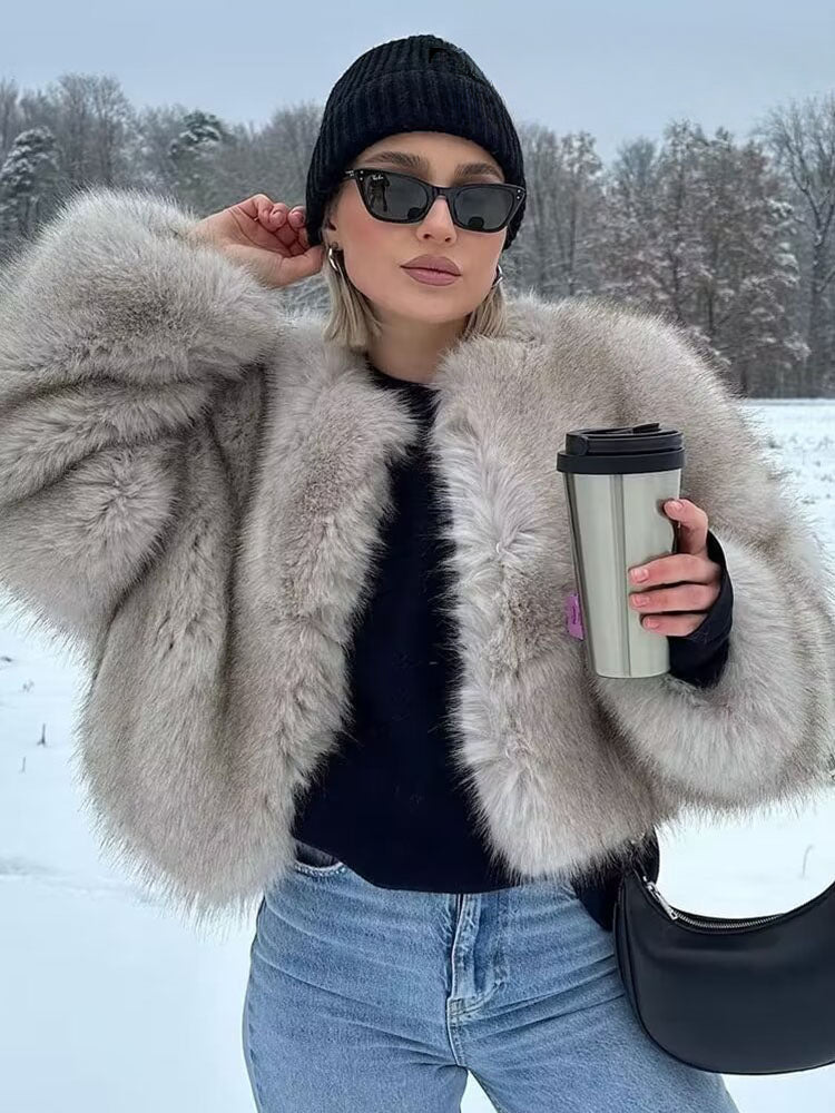 Winter Artificial Short Long Loose Warm Coat