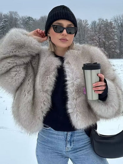 Winter Artificial Short Long Loose Warm Coat