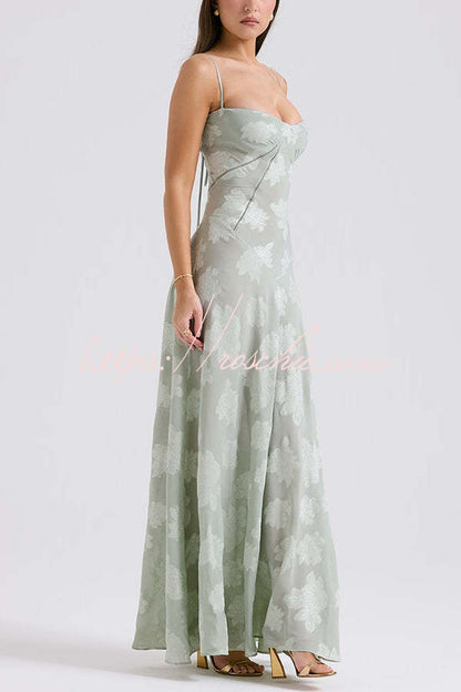 Suspenders See-through Holiday Slim Maxi Dress