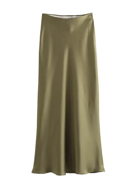 White High Waist Slim Maxi Skirt – Patchwork Summer Long Skirt