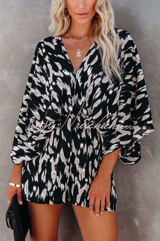 On the Lookout Linden Printed Kimono Romper