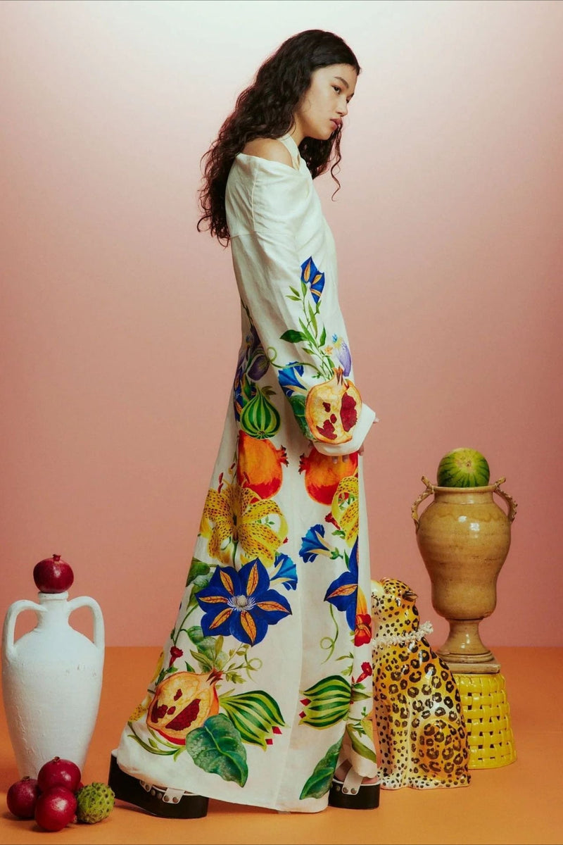 Print Off Shoulder Maxi Dress