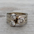 Triple Zirconia Layered Ring
