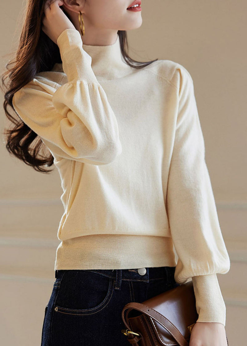 French Red High Neck Warm Cashmere Sweater Winter Ws008