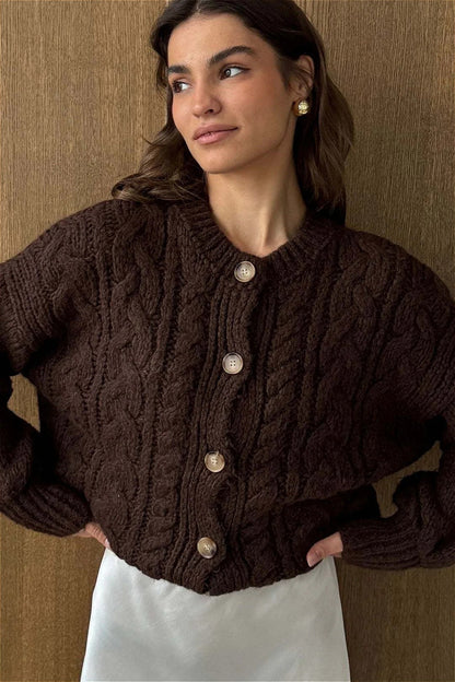 Cable Knit Crewneck Sweater