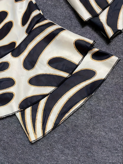Graphic Print V-neck Jumpsuit Pr7412