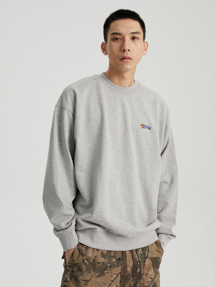 Playful Dachshund Running Printed Sweatshirt