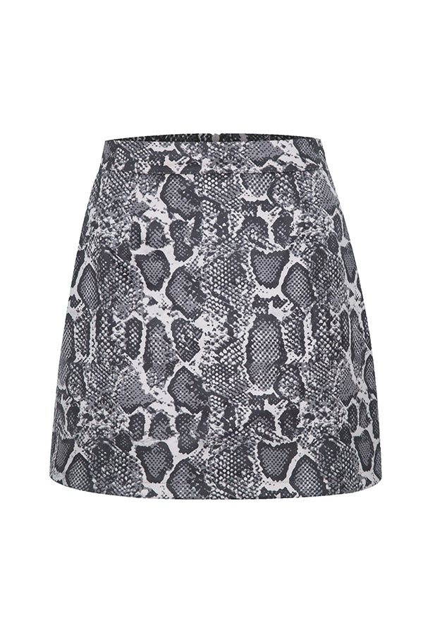 High-waist Zipper Autumn and Winter A-line Color Skirt