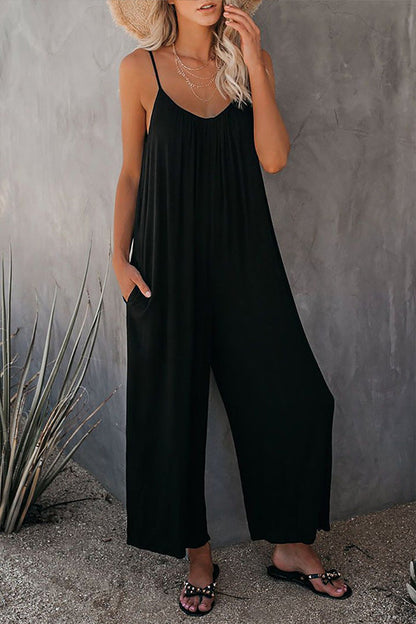 Suspenders Print Jumpsuit