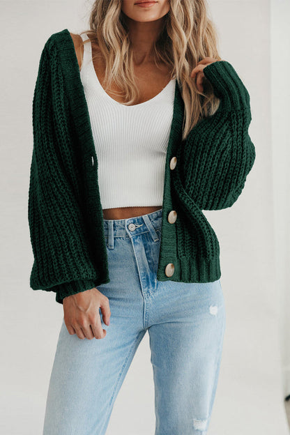 Open Front Button Down Knit Fall Sweater Cardigan