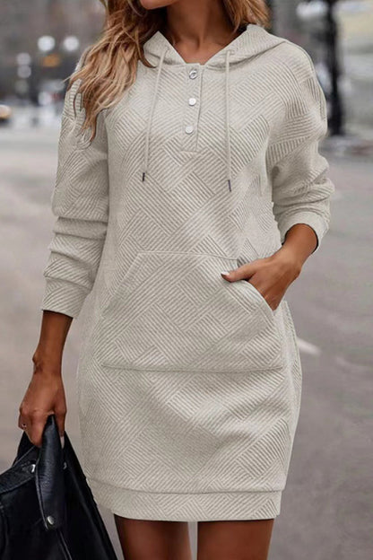 Hot Selling Plaid Mid-length Hooded Sweatshirt