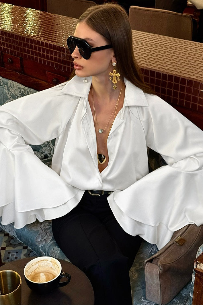 Satin Long Sleeve Blouse