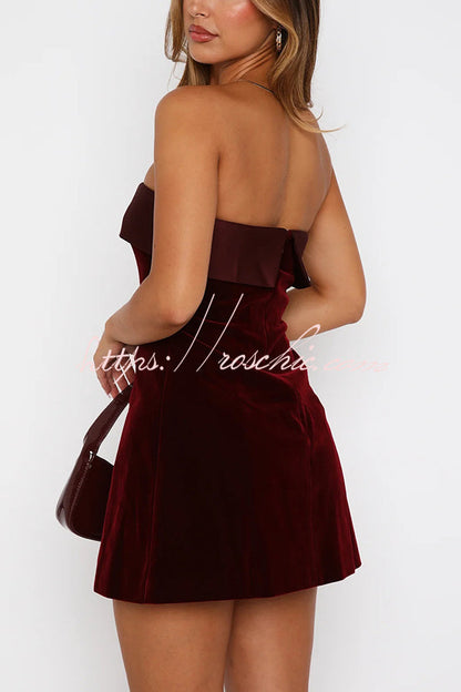 Fashionable and Strapless Backless Mini Dress