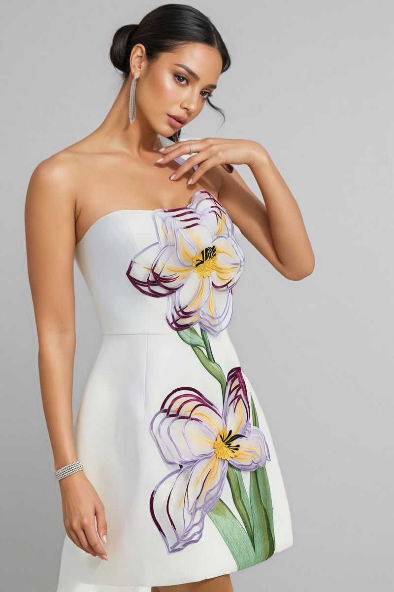 Elmin White Bustier Mini Dress