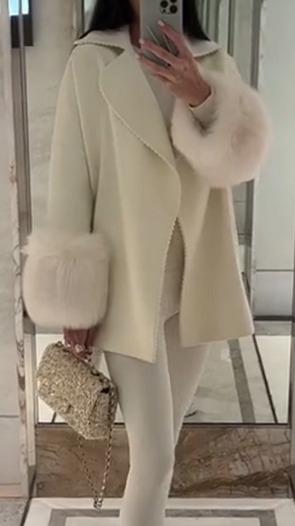 Collar and Cuffs Are Plush Temperament Coat