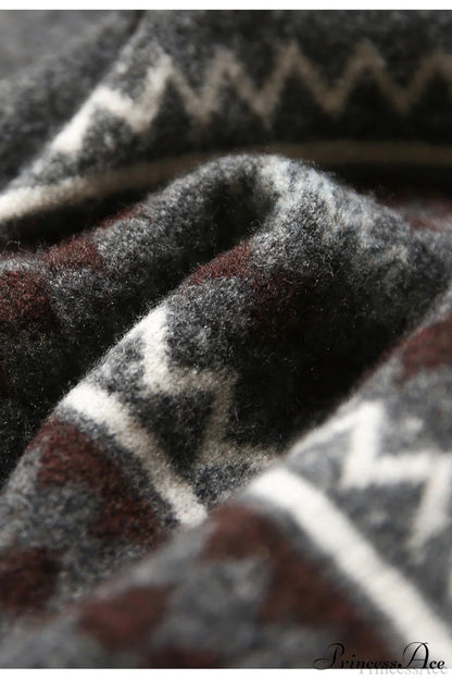 Fair Isle Loose Crewneck Knit Sweater
