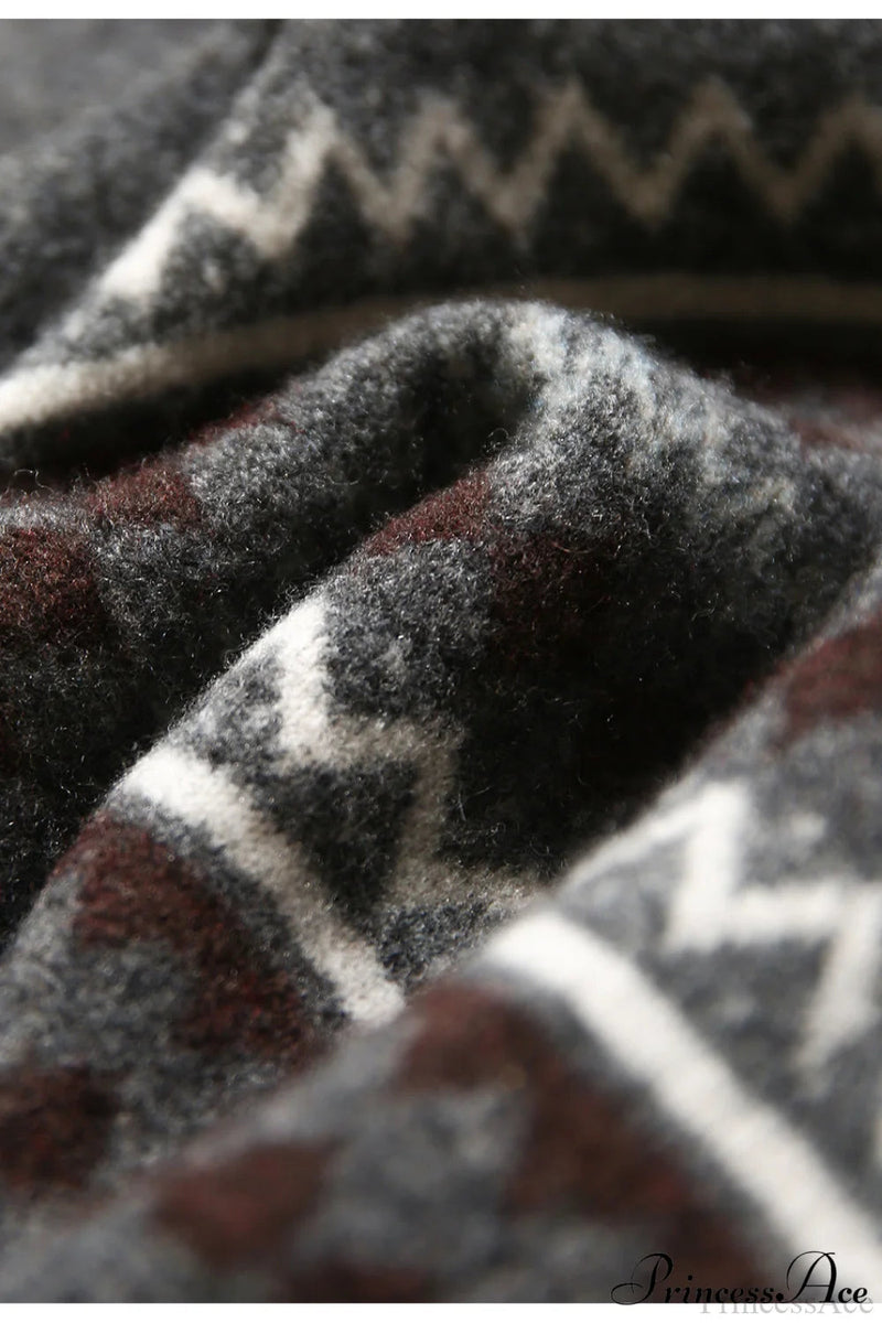 Fair Isle Loose Crewneck Knit Sweater