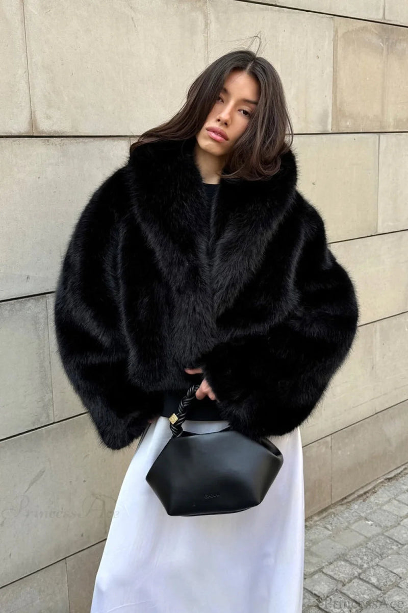 Faux Fur Collared Warm Longline Coat