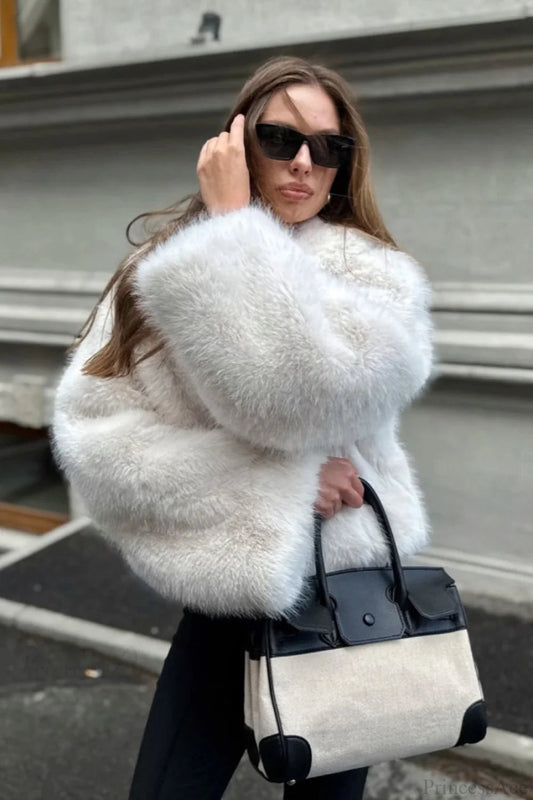 Faux Fur Collared Warm Longline Coat