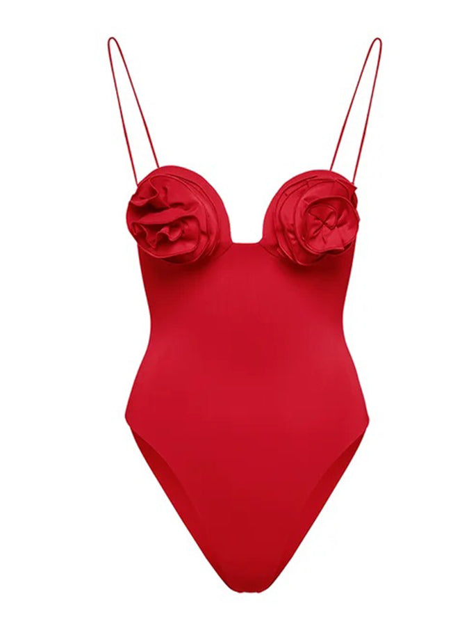 3d Flower One Piece Swimsuit and Skirt