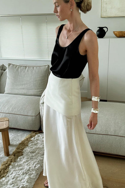 Satin High-waist Maxi Skirt