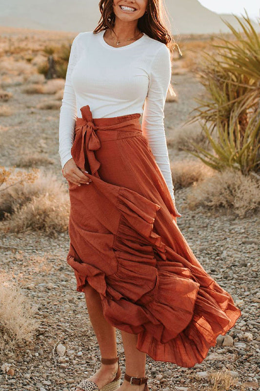 High Waist Irregular Splicing All-match Skirt