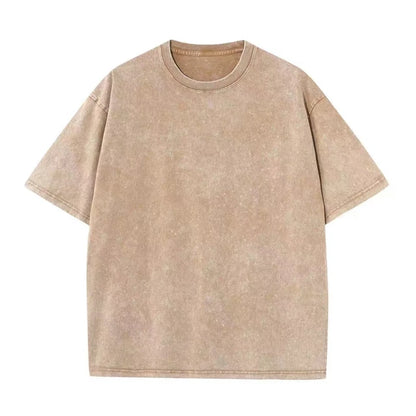 ’s Washed T-shirts Street Hip Hop Retro Punk T Shirt Harajuku Cotton Short Sleeve Acid Wash Tshirts Top