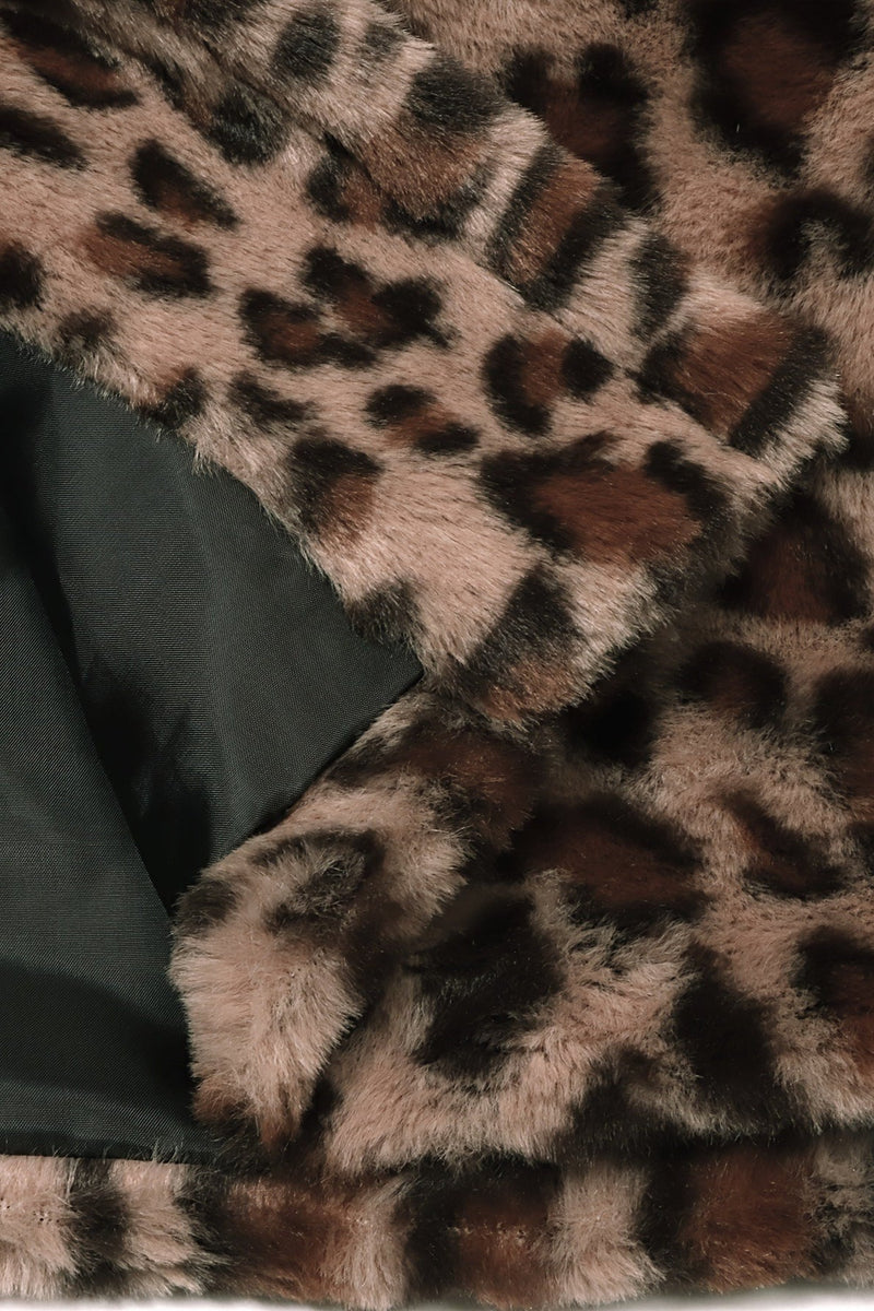 Loose Fit Leopard Fleece Coat