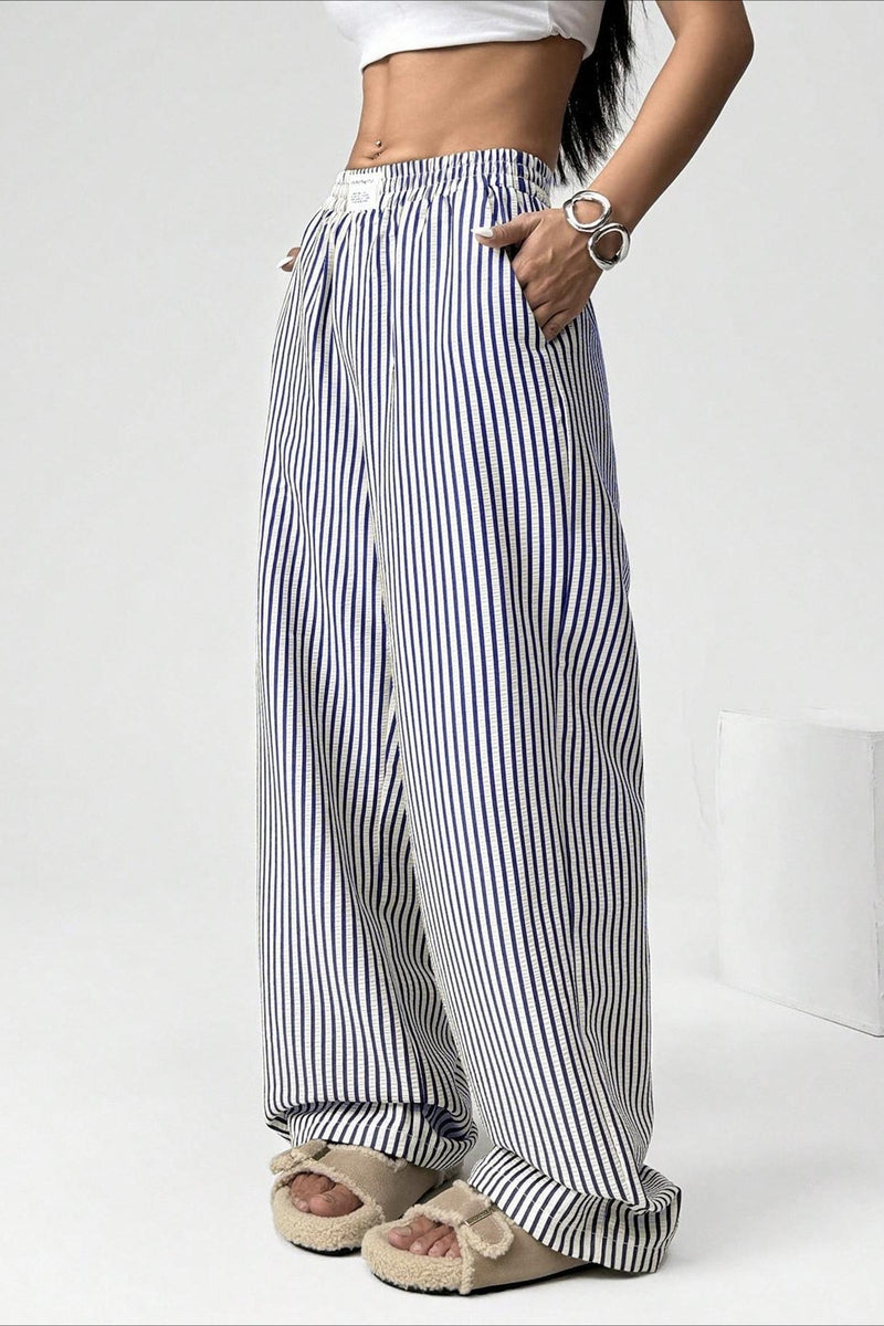 High Waist Striped Pants