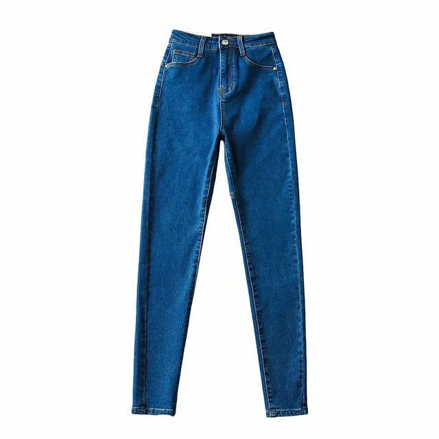 High High Waisted Jeans for Silm Fit Cotton Jean Street Temperament Denim Pant Female